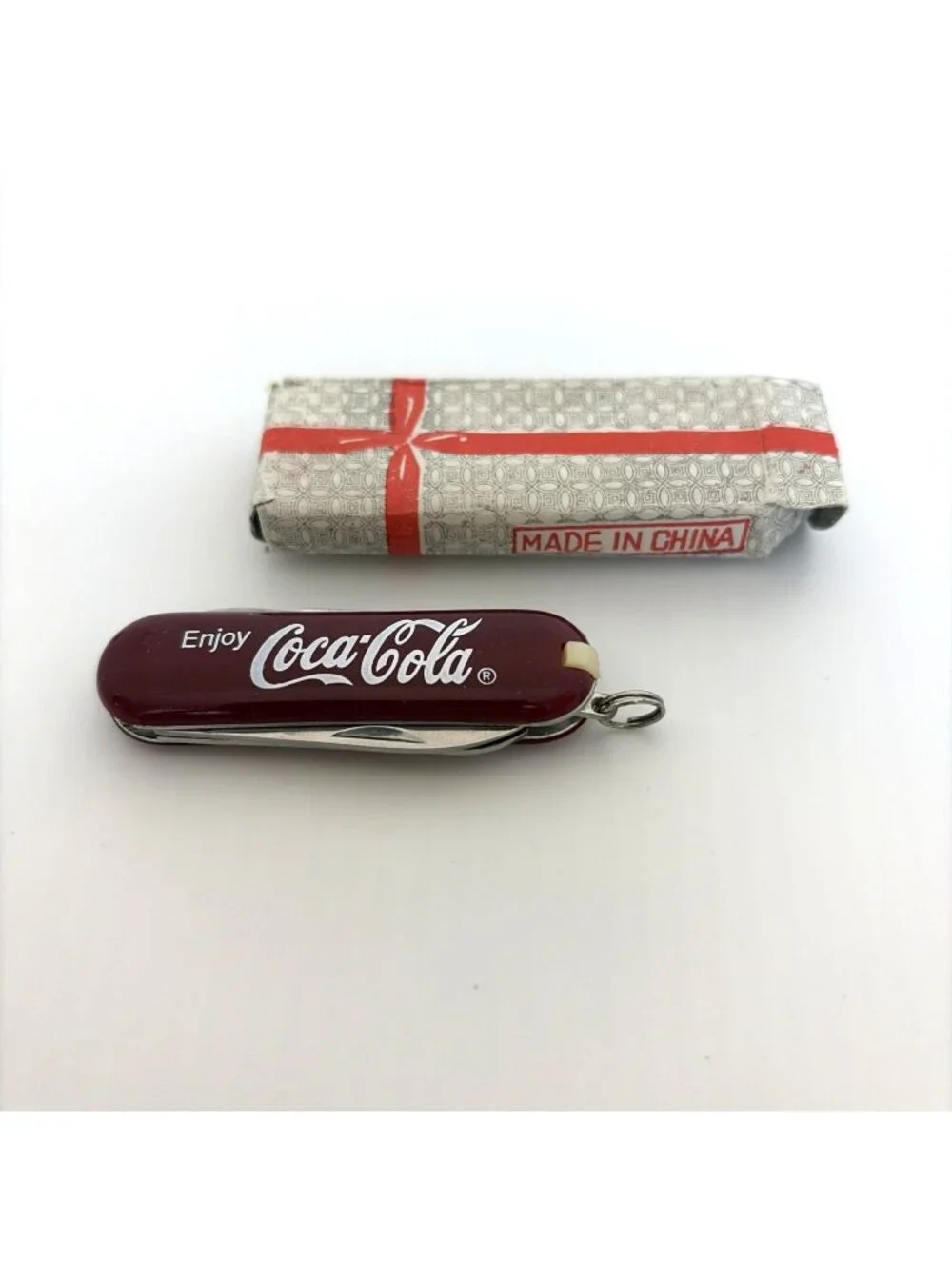 Vintage Coca-Cola Swiss Army Style Keychain Pocket Knife Scissors File w/ Box